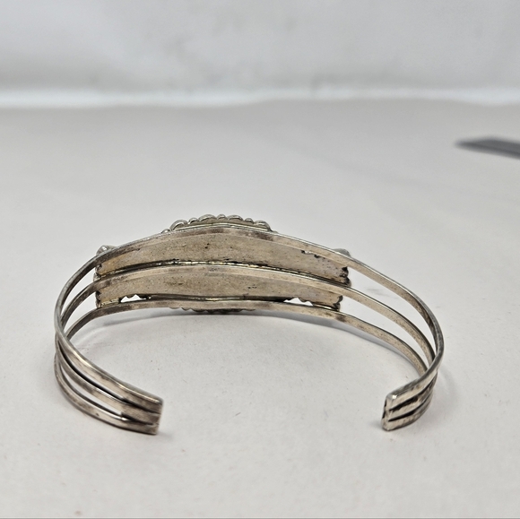 Mojave Purple Turquoise Sterling Silver Cuff Marked Sterling Made In Phillipines - Picture 3 of 12